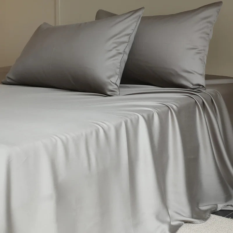 1PC Mulberry Silk Flat Sheet Luxury Smooth Bed Sheets Top Sheet Single Double King Queen Size Couple Bed Linen Soft Bedspreads