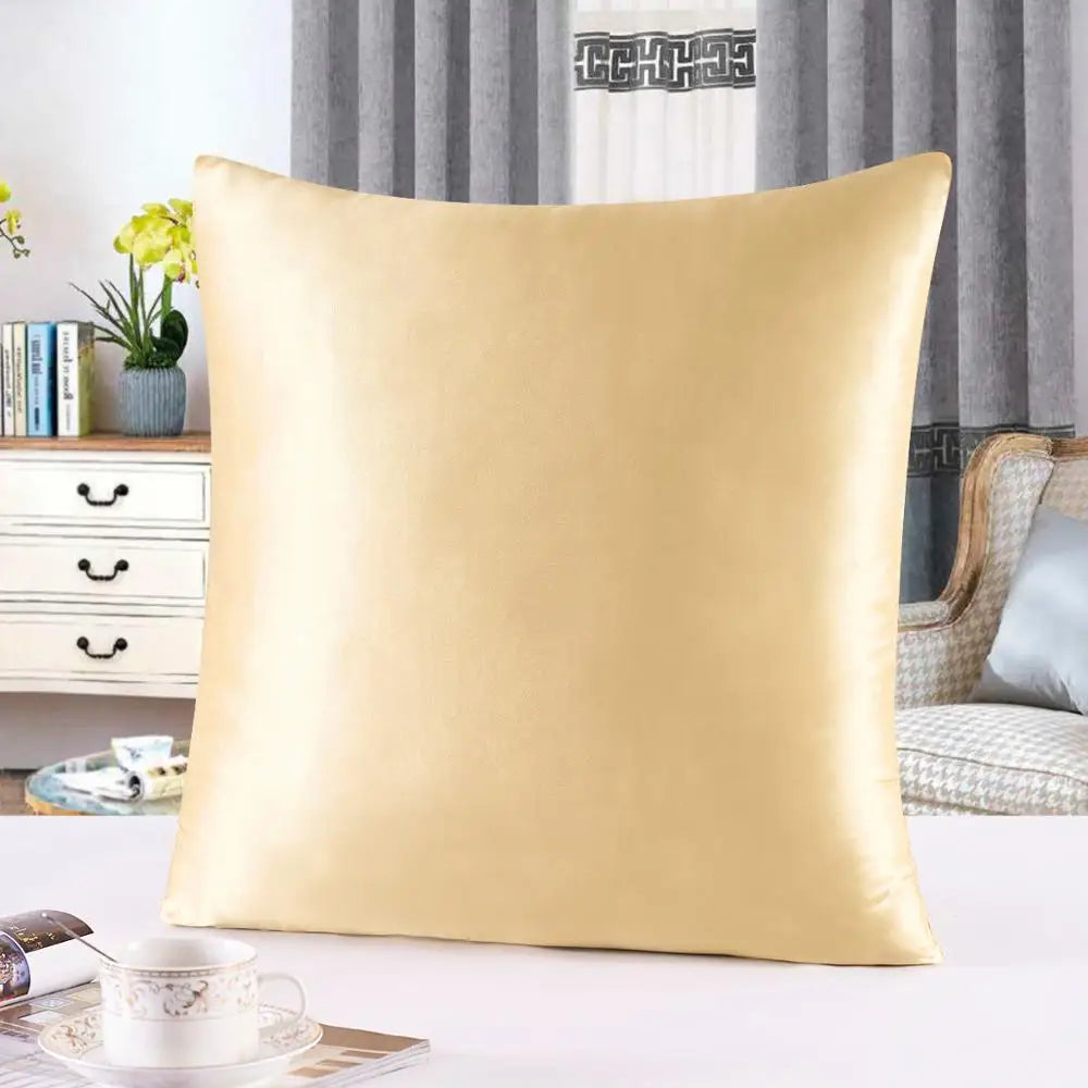 22 Momme 100% Silk Cushion Cover Decorative Pillows 45x45cm 70x70cm Pillow Case Home Decoration Funda Cojin For Living Room