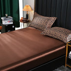 Mulberry Silk Bed Sheet Set with Fitted Sheet Flat Sheets Pillowcase Luxury Solid Color Bedding Sets Wrinkle-Free Antiallergic