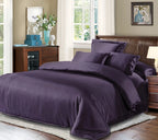 Bed Sheet Set,  22 Mm,  100% Mulberry Silk , Seamless,  Dark Blue  Silvery Colors, Fitted Sheet, Duvet Cover,All Size, Customize
