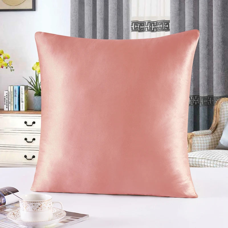 22 Momme 100% Silk Cushion Cover Decorative Pillows 45x45cm 70x70cm Pillow Case Home Decoration Funda Cojin For Living Room
