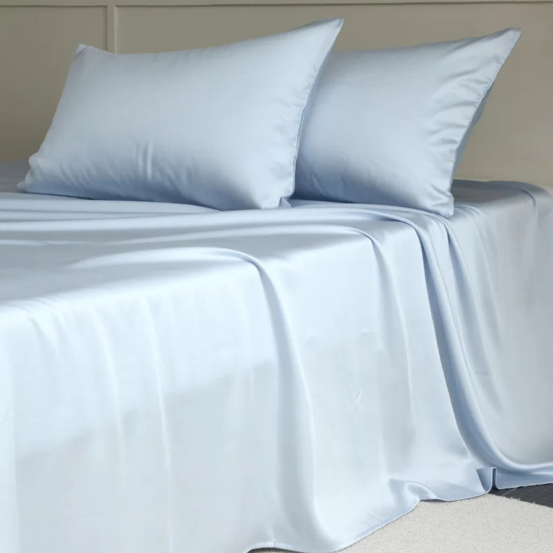 1PC Mulberry Silk Flat Sheet Luxury Smooth Bed Sheets Top Sheet Single Double King Queen Size Couple Bed Linen Soft Bedspreads