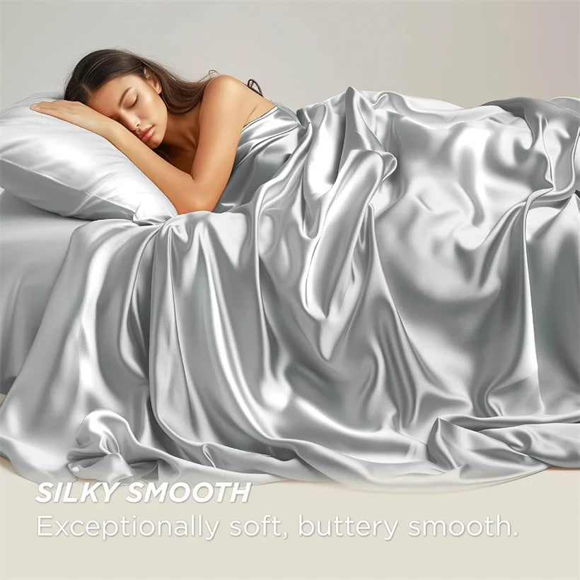 Luxury 100% Mulberry Silk Flat Sheet Only Natural Silk Bed Sheet Smooth Top Sheets Single Double King Queen Bedding Bed Linen